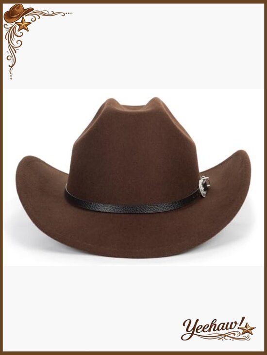 Adjustable Western Cowboy Hat Unisex Fedora with Leather Strap S-M main image 4